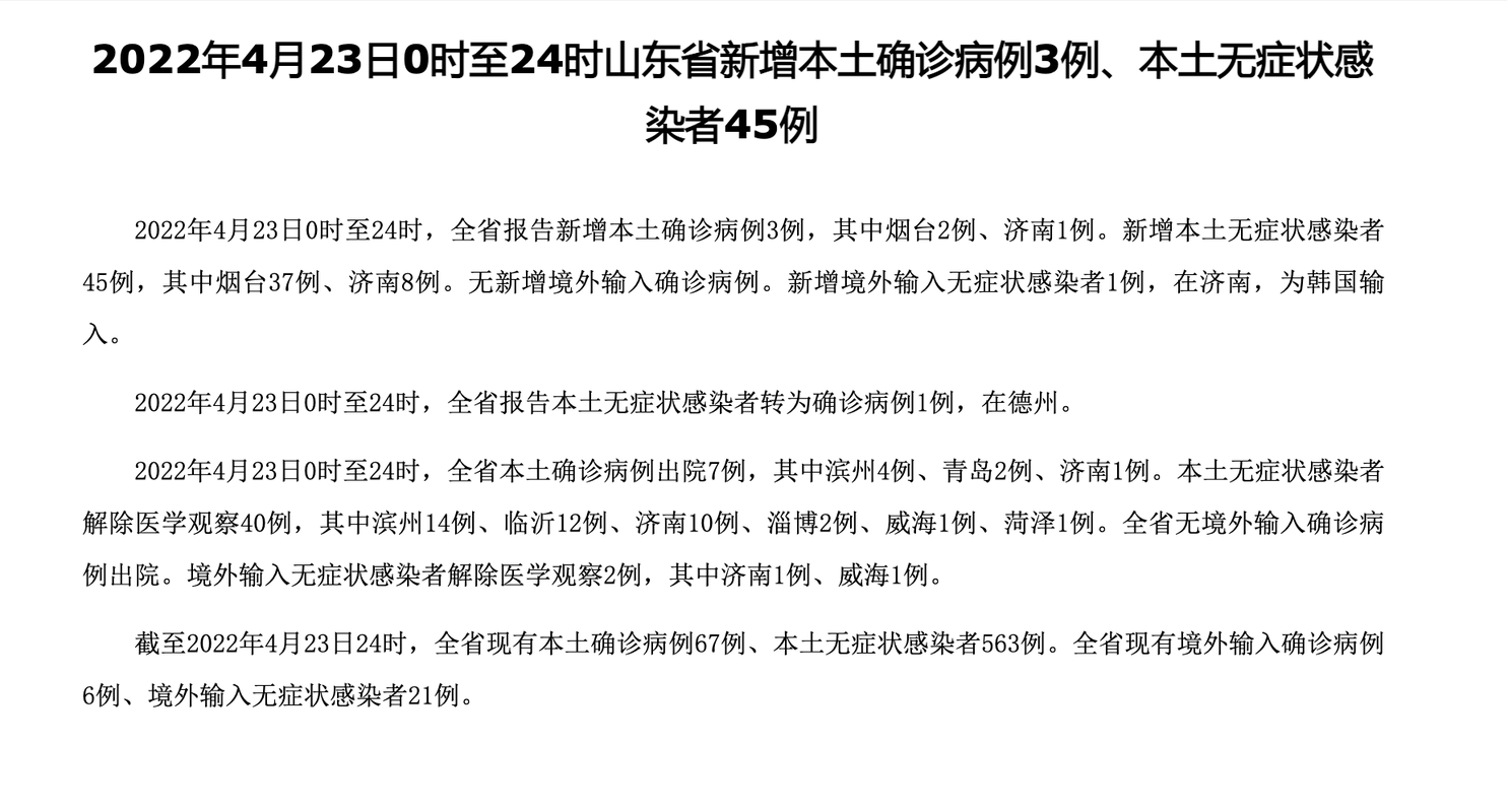 2022年4月23日莱芜新增确诊病例情况