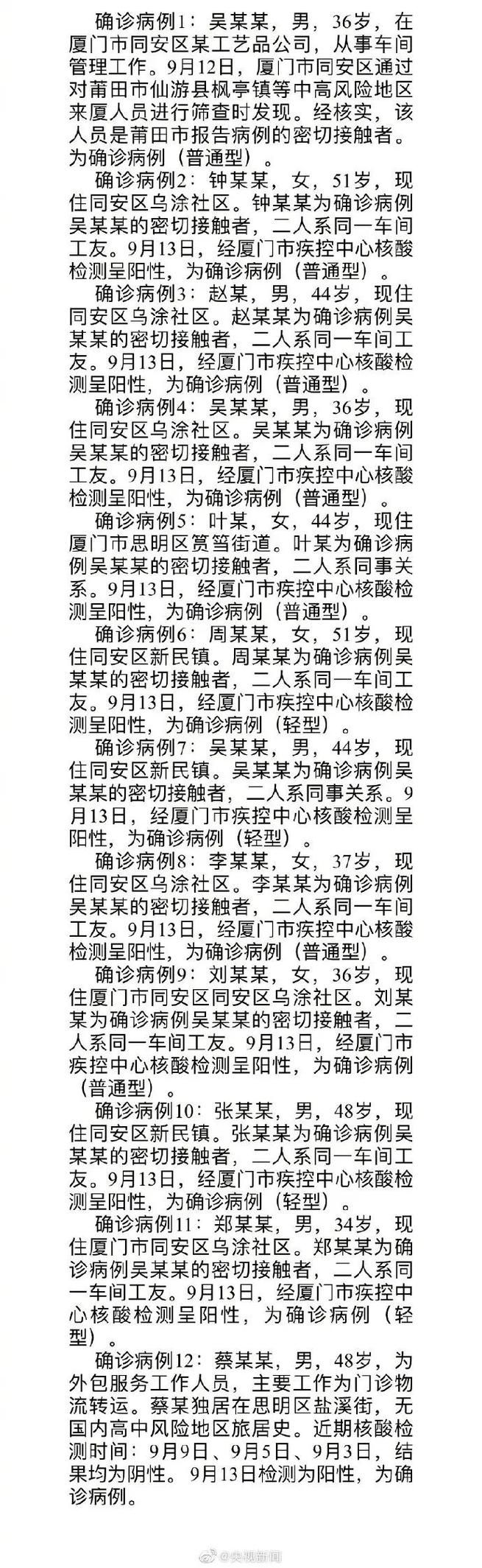 31省区市新增12例本土确诊，厦门同安区疫情最新消息