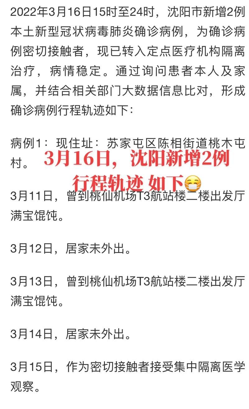 2022年3月24日沈阳市市辖区新增确诊病例情况